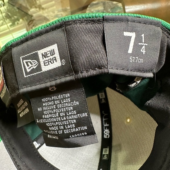 New Los Angeles Dodgers New Era White/Green Low Profile 59FIFTY Fitted Hat 7 1/4 - Picture 5 of 5